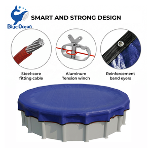 Bâche de <span class=keywords><strong>piscine</strong></span> hivernale robuste, design coupe-vent, bloque la neige, tailles personnalisées disponibles pour piscines hors sol et enterrées, sur mesure - Product Image 4
