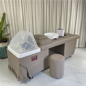 Fauteuil de lavage capillaire professionnel Kisen avec massage, lit de shampoing spa, thérapie aquatique pour la tête et vapeur intégrée - Product Image 1