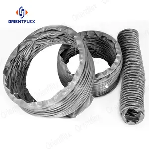 wire reinforced nylon fabric large 16 inch 24 inch flexible plastic duct hose flex ducting hose