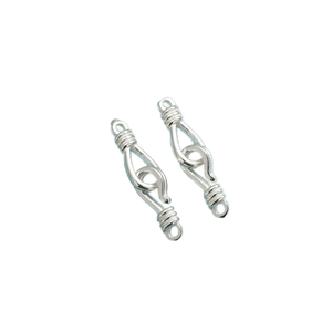 Weiji Fermoir connecteur unique à double anneau en argent sterling 925, 7,4*30,8 mm, motif point d'interrogation, pour composants de bijoux - Product Image 1