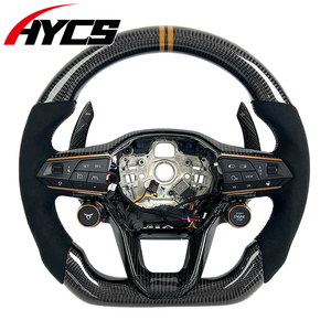 Volante Deportivo Personalizado de Fibra de Carbono y Gamuza con Calefacción para Seat <span class=keywords><strong>Cupra</strong></span> Tavascan Terramar Formentor VZ Leon <span class=keywords><strong>Ibiza</strong></span> Ateca Arona - Product Image 1