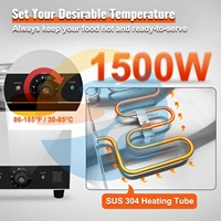Bain-marie électrique commercial en acier inoxydable à 4 cuves, chauffe-plat industriel pour liquides, modèle SC-TT4-7L de la marque SC