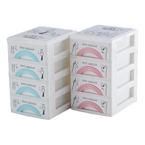 4 strati 22.6cm di alto Desktop simpatico animale Mini di plastica piccoli strumenti scatola del cassetto di stoccaggio in camera da letto dell'ufficio - Product Image 1