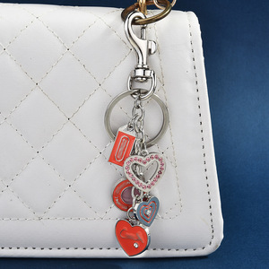 Llavero Con Forma De Corazón Y Diamantes Brillantes - Blanco, Para Mujer O Niña, Decorativo Y Práctico