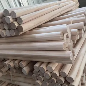 Bastone di legno solido di dimensioni multiple personalizzato per bastoncini rotondi di palo di legno non finiti