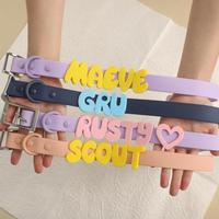 Collier pour chien personnalisé en silicone de qualité alimentaire, étanche et durable, avec lettres nominatives, pour décoration de laisse DIY, à enfiler, souple