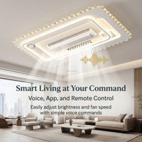 Nouveau Ventilateur de Plafond LED Sans Pales 2026 avec Contrôle Vocal, Musical, par Application et Télécommande, Puissant, 180W 220V, pour Salon et Chambre à Coucher