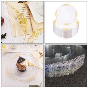 Transparent Plates Plastic Plate for Wedding <b>Cake</b> <b>Slices</b> with Silk Screen Printing Logo - Product Image 3