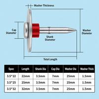 Clous de fixation zingués pour béton et maçonnerie M3.5, clous intégrés avec rondelles métalliques pour outils à poudre, paquet de 100 pièces