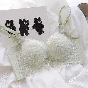 Sujetador elegante de encaje con aros, copa completa push-up, tirantes ajustables, espalda en Y y cierre de tres corchetes para mujer - Product Image 6