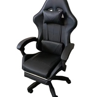 Chaise de bureau ergonomique pivotante avec massage, repose-pieds inclinable, design confortable en cuir PU, réglable en hauteur pour le gaming