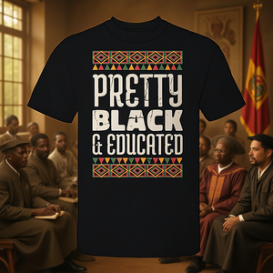 T-shirt Pretty Black & Educated con design a tema meme sul orgoglio della nostra storia - Product Image 3