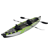 2024 vente chaude gonflable Kayak bateau de pêche aviron point de chute Double siège Portable pour Sports nautiques PVC 1 pièce vert 24.5kg