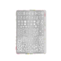 Wanji Kit Professionnel de Plaques de Stamping pour Ongles – Motifs Floraux, Dentelle, Nœuds, Carreaux – Gabarit de Manucure et Planche de Support pour Nail Art