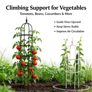 <b>Metal</b> Garden Obelisk Climbing Frame Trellis with Ring Supports for Roses Clematis Peas Tomatoes Patio <b>Raised</b> <b>Bed</b> - Product Image 4