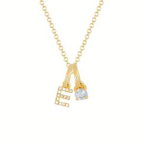 Collier personnalisé YBcustom en cuivre avec strass, livraison directe, initiale personnalisée A-Z, collier avec breloques de pierres de naissance de 3 mm, bijoux cadeau - Product Image 5