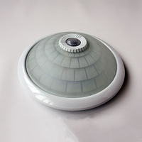 Lampe de plafond à capteur PIR infrarouge 2xE27 avec détecteur de mouvement, plafonnier à couvercle en verre avec capteur de mouvement infrarouge