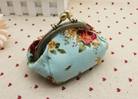 Tas dompet koin bunga mawar kecil kreatif tas kartu kunci pengait wanita dompet antik tas lipstik portabel Retro