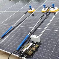 Robot de nettoyage de panneaux solaires à double tête, machine de nettoyage de vitres, télécommande, batterie au lithium, nettoyage à sec/à l'eau
