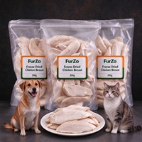 Poitrine de poulet lyophilisée OEM, friandises riches en protéines pour animaux de compagnie, gâteries pour chiens et chats, vente en gros d'usine et aliments pour animaux de compagnie sous marque privée