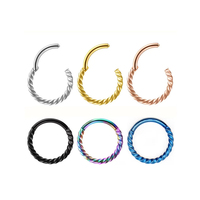 Bijoux de corps pour enfants en acier inoxydable 316L pour mariage |   Anneaux segmentés articulés en corde torsadée pour septum, hélix, conque, tragus, daith