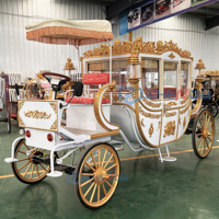 Chariots de calèche de mariage Véhicule électrique royal blanc et doré Nouveau style Remorque de calèche de mariage à vendre