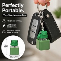 Porte-clés sonore rechargeable avec bouton-poussoir et chaîne rétractable, motif mignon grenouille, canard, patte de chat, dessin animé