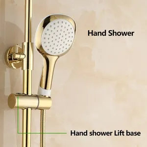 שסתום מיקסר מים חמים וקרים יוקרה פליז ברז מקלחת אמבטיה ידית אחת 4 פונקציות זירקוניום זהב סט מקלחת אמבטיה
