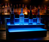 Support de présentation de bouteilles de vin en perspex éclairé par LED portable à 4 étages pour étagère de bar et design d'intérieur
