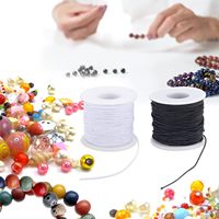 Cordon de macramé extensible, 2 rouleaux, 0,8 mm/1 mm/1,5 mm, longueur personnalisable, élastique robuste, enduit, haute ténacité, pour sacs et chaussures