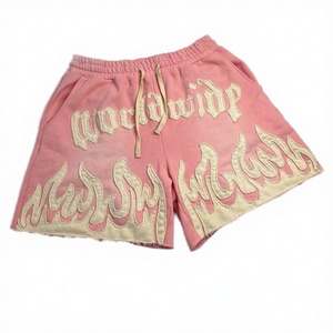 Pantalones Cortos Cargo de Lana con Estampado y Bordado, Estilo Vintage, Lavado Ácido, Transpirables, 100% Algodón, 220 GSM, Moda de Verano - Product Image 3