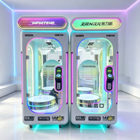 Machine à griffes commerciale d'arcade à monnayeur avec éclairage LED élégant, prise universelle et clé de paiement personnalisable