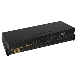 VCOM HDMI USB KVM 스위치 16 PC 1 모니터 4K HDMI KVM 컴퓨터 마우스 키보드 용 단축키 스위치