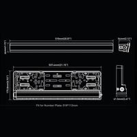 Support de barre lumineuse de plaque d'immatriculation 20 pouces, faisceau de conduite blanc/ambre, feux de position R10 R148 R149, support de plaque d'immatriculation pour l'UE