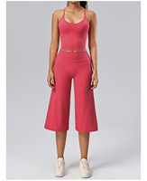 Ensemble de yoga 2 pièces pour femme : Soutien-gorge de sport et short cycliste taille haute, effet galbant fessier, matière ultra douce, tenue de sport pour la gym
