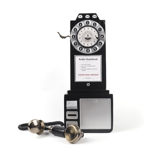 Meilleure vente Style ancien Antique Vintage Audio livre d'or téléphone Message vocal enregistreur Audio livre d'or téléphone pour la fête de mariage - Product Image 5