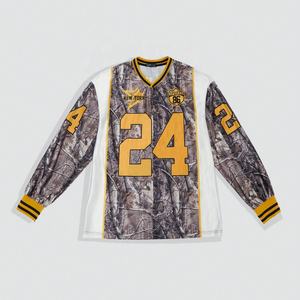 Camiseta Deportiva Americana Informal de Manga Larga con Logotipo Personalizado, Estampado de Camuflaje con Letras Digitales, Hombros Caídos, para Hombre - Product Image 3