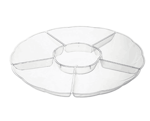 disposable party plastic food tray plate with 6 compartments