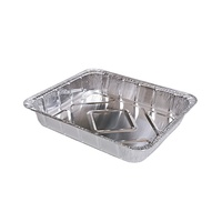Barquette rectangulaire professionnelle en aluminium jetable pour traiteur, idéale pour l'emballage alimentaire en gros et les événements.