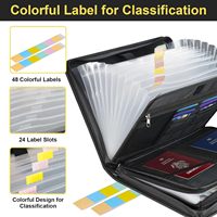 Organisateur de documents accordéon extensible à 13 poches, ignifuge, résistant à l'eau, en Oxford et gel de silice, avec fermetures éclair, pour documents de 5 pouces