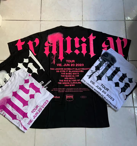 Wholesale 100% Cotton Men's T-Shirt Custom Streetwear Oversized Full Silk Screen <strong>Printing</strong> Blank <strong>Design</strong> 260G <strong>Graphic</strong> T-Shirt - Product Image 1