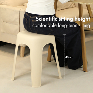 Lightweight Space-Saving Household Tall Square Plastic <b>Stool</b> Heavy-Duty Thick PP Stackable <b>Stool</b> with Ergonomic Curved Seat - Product Image 6