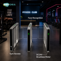 Puerta Rápida con Reconocimiento Facial para Control de Acceso a Gimnasios, Motor sin Escobillas DC24V, Anti-Embestida de Cola, Código QR, RFID, Apertura en 0.6s, Impermeable IP52