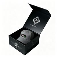 Boîte cadeau rigide magnétique pliable avec logo personnalisé, boîte d'emballage en carton noir, boîte cadeau en papier avec fermeture magnétique, emballage personnalisé