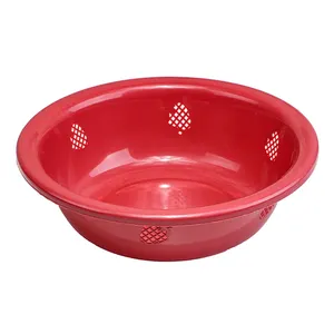 Red circular plastic washbasin, old material fruit and vegetable storage basin strawberry basin, grape picking basin