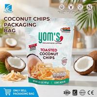 Sachet d'emballage personnalisé pour chips de noix de coco, pochette verticale métallisée en plastique laminé haute barrière