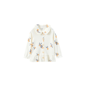 लड़की जैविक कपास कॉलर मुद्रित वसंत कार्डिगन पोशाक - Product Image 5