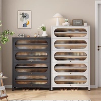 Meubles de salon de haute qualité, armoire à chaussures en métal durable, anti-poussière, multi-niveaux, avec porte