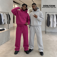 Conjunto de Sudadera Corta Unisex OEM Personalizado, Sudadera con Capucha y Pantalones de Algodón de Cintura Alta, Dos Piezas, Estilo Urbano, Fabricante al por Mayor