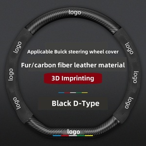 Accessoires automobiles de concepteur de Guangdong Couvre-volant en <span class=keywords><strong>cuir</strong></span> et fourrure avec logo personnalisé - Product Image 3